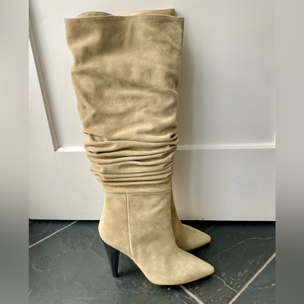 IRO Bailey Beige Suede Heeled Boots - size 7
